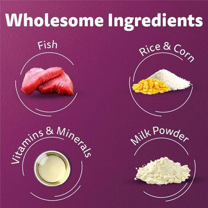 Whiskas Junior Mother Cat & Kitten (2-12 Months) Dry Cat Food, Ocean Fish Flavour, 1.1 kg