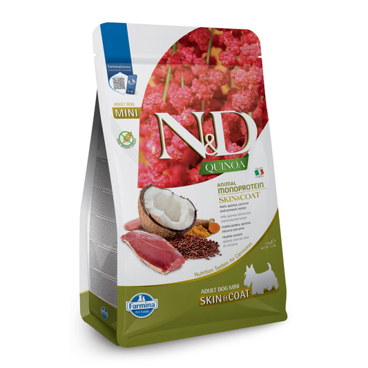 N&D QUINOA DOG SKIN & COAT DUCK ADULT MINI