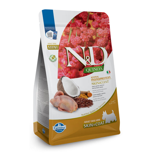 N&D QUINOA DOG SKIN & COAT QUAIL ADULT  MINI