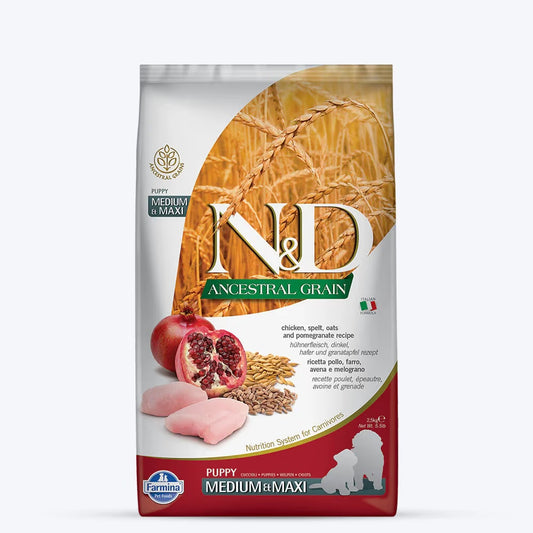 N&D ANCESTRAL GRAIN DOG CHICKEN POMEGRANATE PUPPY MED/MAXI